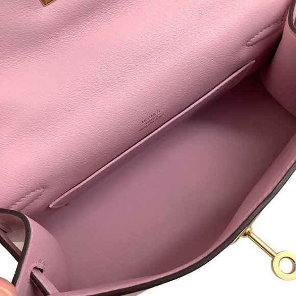 Hermes Pink Leather 2021 Kelly Pouchette - Picture 7 of 9